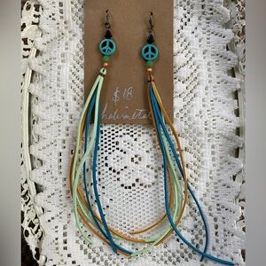 Handmade peace sign earrings